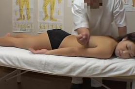 Perky tits Jap fingered rough in voyeur massage video