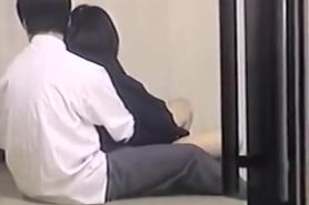 A hot Asian couple having sex on a spy cam video
