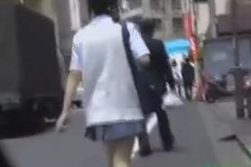 Adorable Japanese chicks in hot public sharking scenes