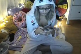 Camgirl teases at home