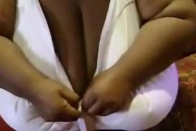 huge,black,tits/white bra