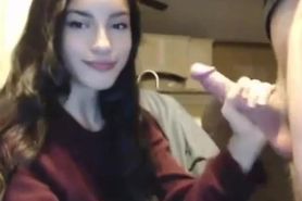 Hot teen sucking her bf cock on censoredcams