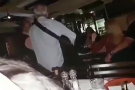 handjob and blowjob in a public restaurant