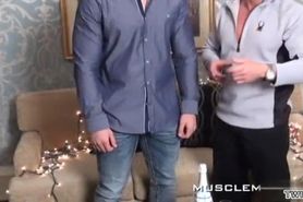 Muscle son spanking and cumshot