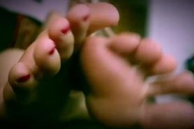 Girl show her lovely feet