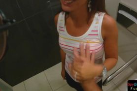 Pulled eurobabe POV banged in the bathroom