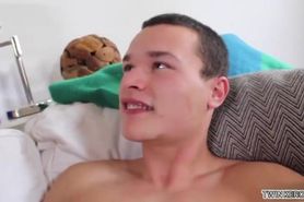 Brunette twinks anal sex and facial