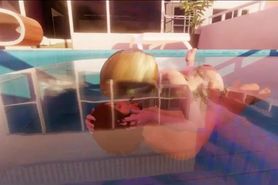3D Busty Girl Gets Facial At The Pool!