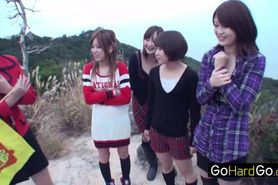 Four chicks naked on a hike Mizuki Ashiya Chisa Miyamae Atsuko Watari Aika Saeki