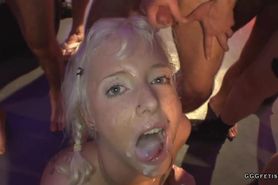 Extreme facials on amateur blonde whore lucie
