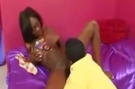 Black Teen chick  sex on bed