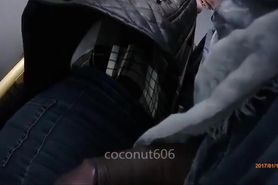 Bus - big cock touches pussy