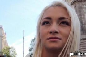 Czech Girl Flashes Her Boobs And Rammed In Public For Money