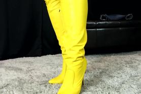 Veronica - Yellow Thigh Highs Boot Boy Scolding