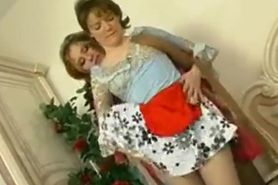 Lesbian mistress overpowers her maid
