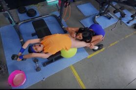 Busty Big Ass Sexbomb Mona Allows a Young Boy to Pump Her Butthole in the Gym