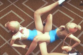 HONEY SELECT 2 - blonde twins getting fucked after lesbian games