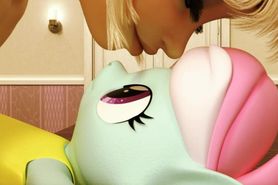 Sexy FUTA dickgirl fucks her little dolly - 3D Cartoon Animation