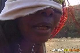 Ebony african whore spanked outdoor needs punishment