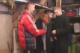 Russian mother helps her two sons