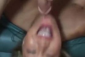 Asian MILF sloppy throat fuck