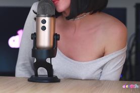 Asmr wet mouth moaning sexy blonde