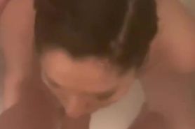 Native American slut giving head in shower