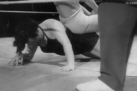 B&W Vintage Lady Wrestling