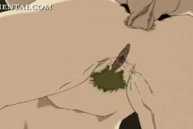 Squirting anime MILF gets ass fucked rough