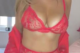 Sammy Braddy Nude Striptease in Red Lingerie Video