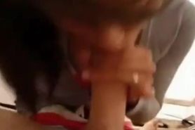 18yr old Asian teen swallowing a load