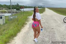 Kelsi Monroe Gets By A Bald Motherfucker In The Florida Swamps