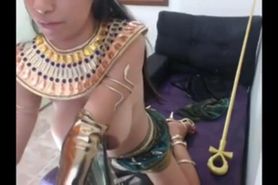 Egyptian goddess masturbating on her WebCam