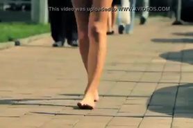 Russian Model Ekaterina Zueva walking nude for MTV Russia