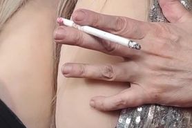Dirrty Susi is smoking while masturbating
