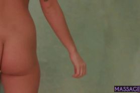 Big ass lesbian Karlee Grey licked hot teens Casey Ballerini pussy after massage