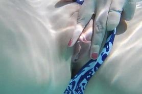 Hot girl masturbating Under water