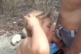 granny sucks her husbands cock at the beach