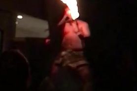 Man plays with fire
