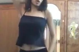 Hot Dance Skinny Girl With Big Boob Taking Her Clothes Off