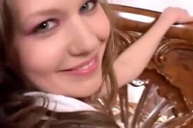 Cute ukrainian model aimee dancing on the bed