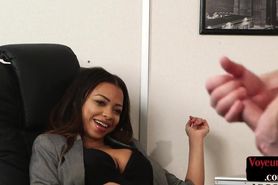LADY VOYEURS HD - Black british voyeur teases with bigtits for colleague