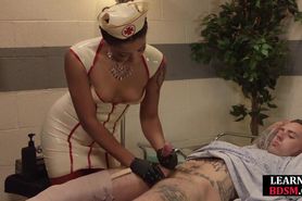 Speculum nurse toying and fingered submissives butt