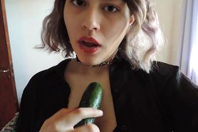 Mikdina sucking cucumber 2