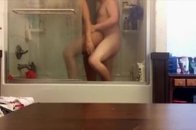 Teen with big boobs drilled in the shower