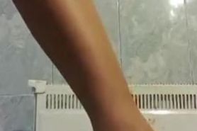 Cam girl sexy toy play in shower, naughty