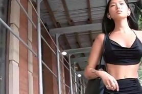 Asian Girl in a skirt gets creepshot upskirt