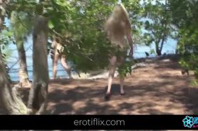 Beautifull Nude Teens are Exploring a Beach