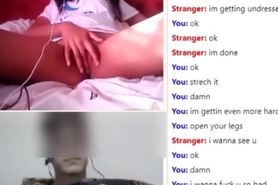 omegle teen 4 fingers in pussy