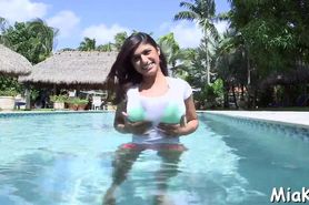 Inviting maiden mia khalifa with great tits blows and rides